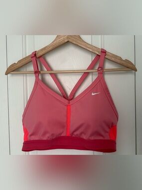 Nike Coral Pink Adjustable-Strap Sports Bra